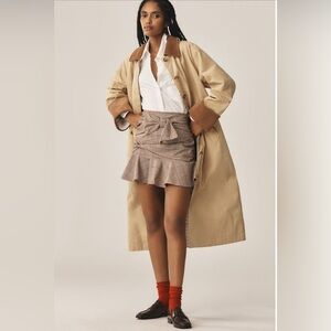 NWT Maeve Manipulated Plaid Mini Skirt